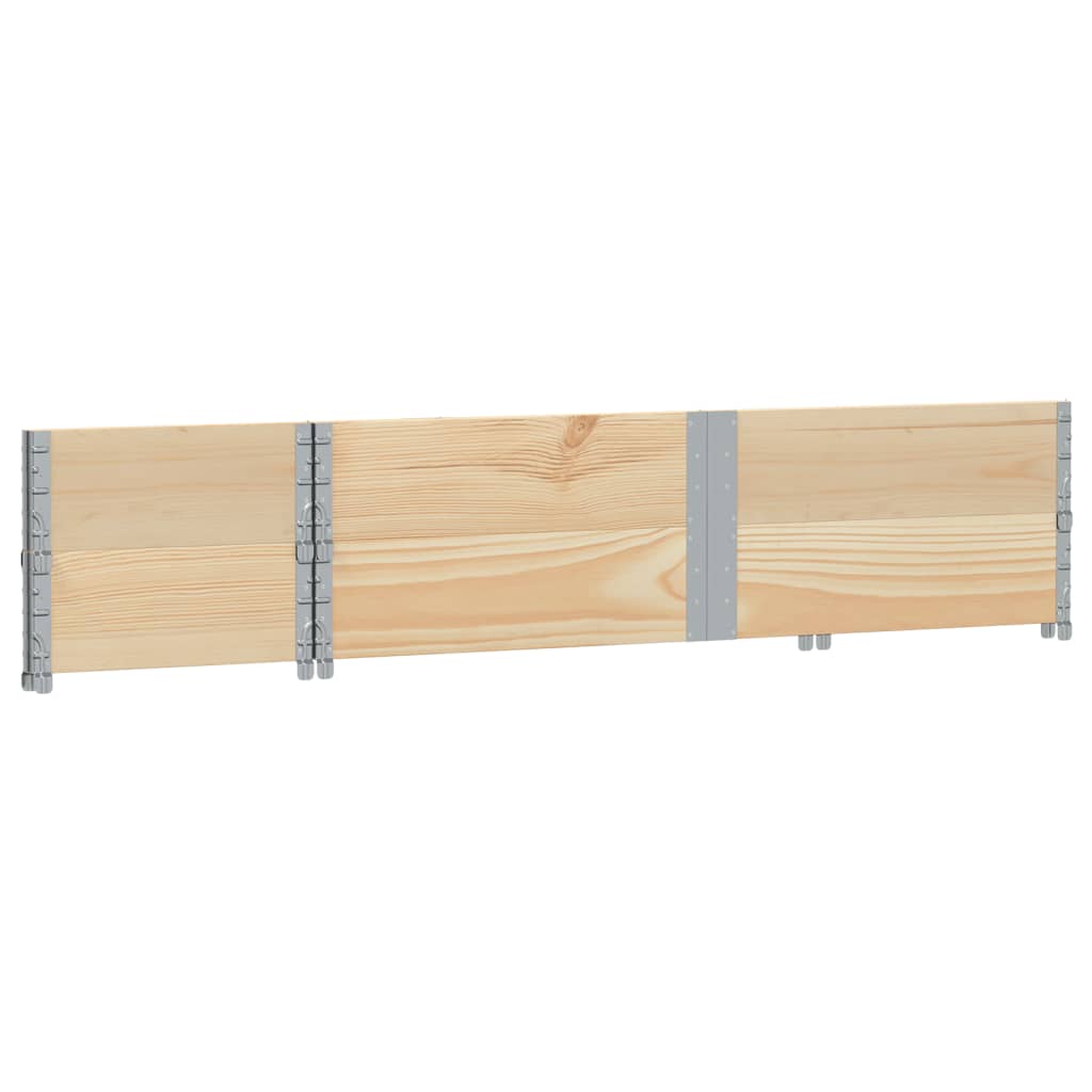 Paletten-Aufsatzrahmen Schwarz 80x60 cm Massivholz Kiefer