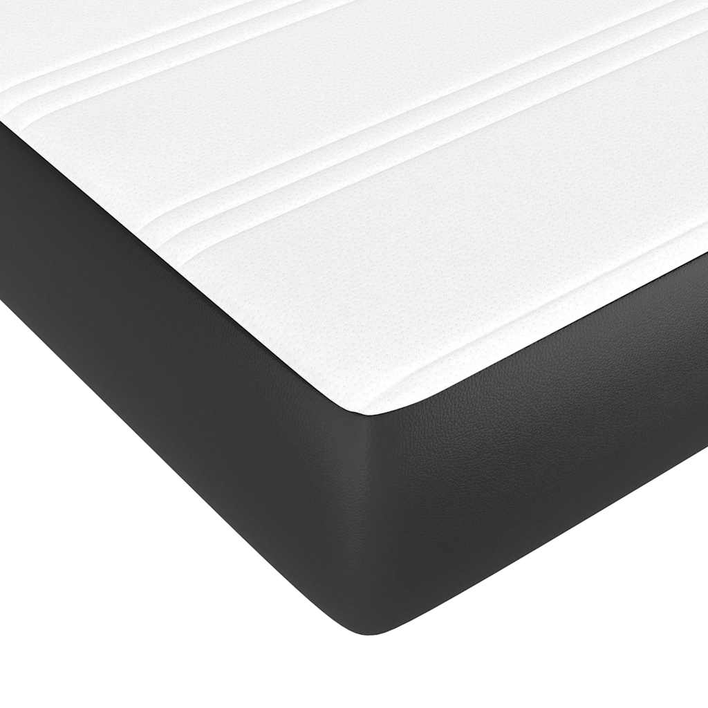 Taschenfederkernmatratze Mittel Schwarz 80x200x20 cm Kunstleder