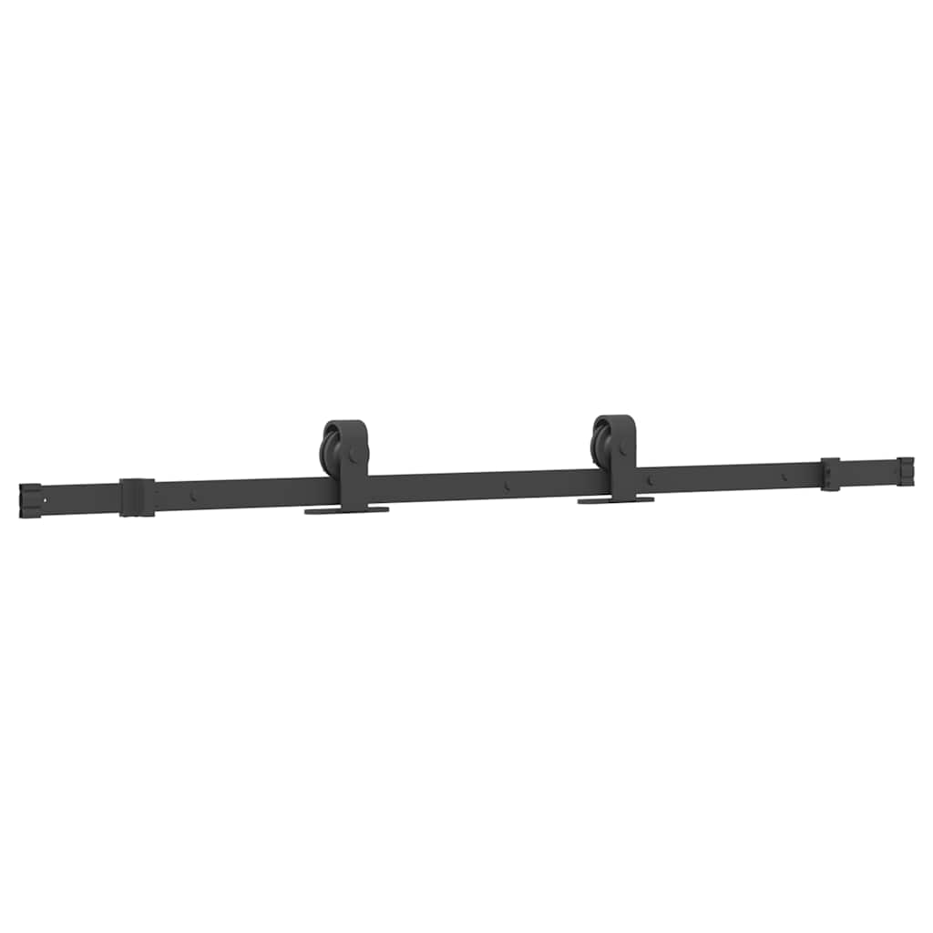 Schiebetür mit Beschlag Schwarz 76x205 cm ESG-Glas