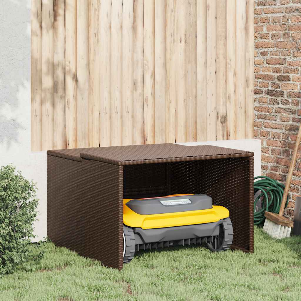 Mähroboter-Garage Schwarz 86x90x52/57 cm Poly Rattan