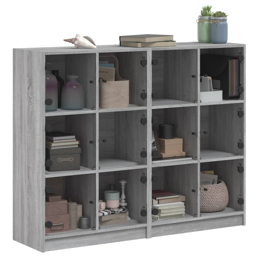 Bücherregal mit Türen Weiß 136x37x109 cm Holzwerkstoff