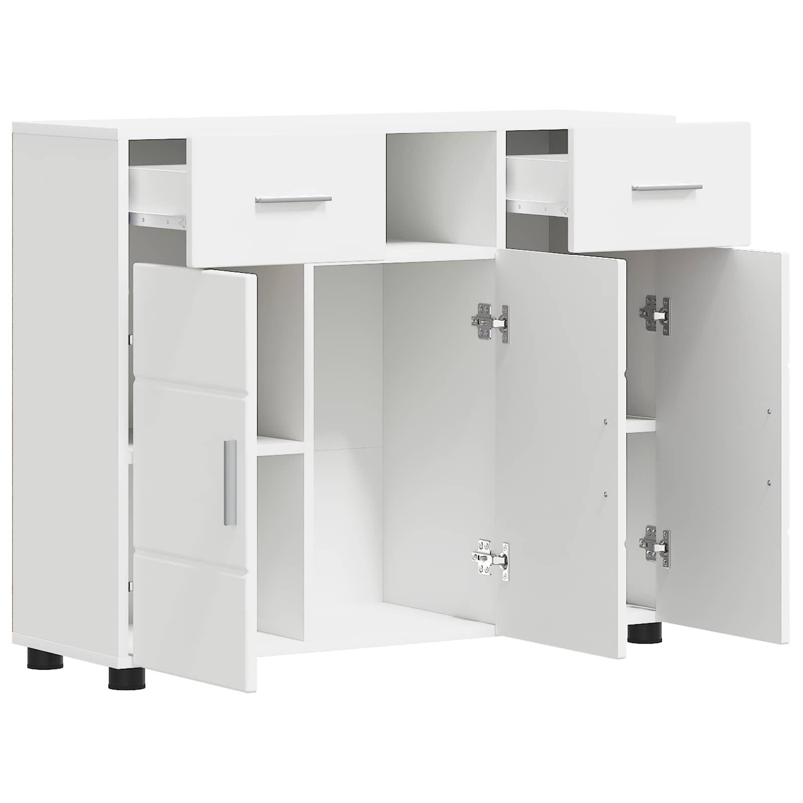Highboard mit Regal FLORIN Weiß 60 x 35 x 182 cm Holzwerkstoff