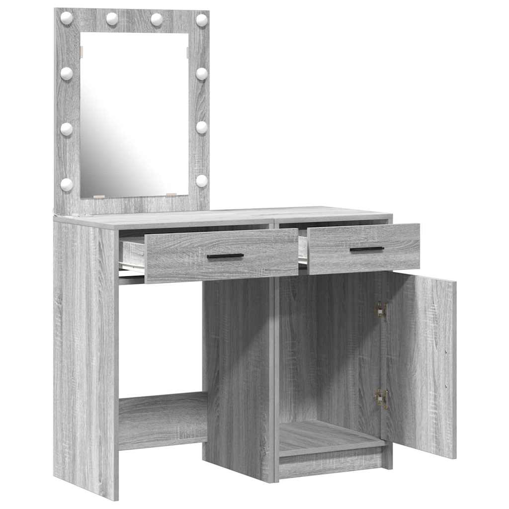 Schminktisch mit Tür 2 pcs Weiß 50 x 41 x 135 cm Holzwerkstoff