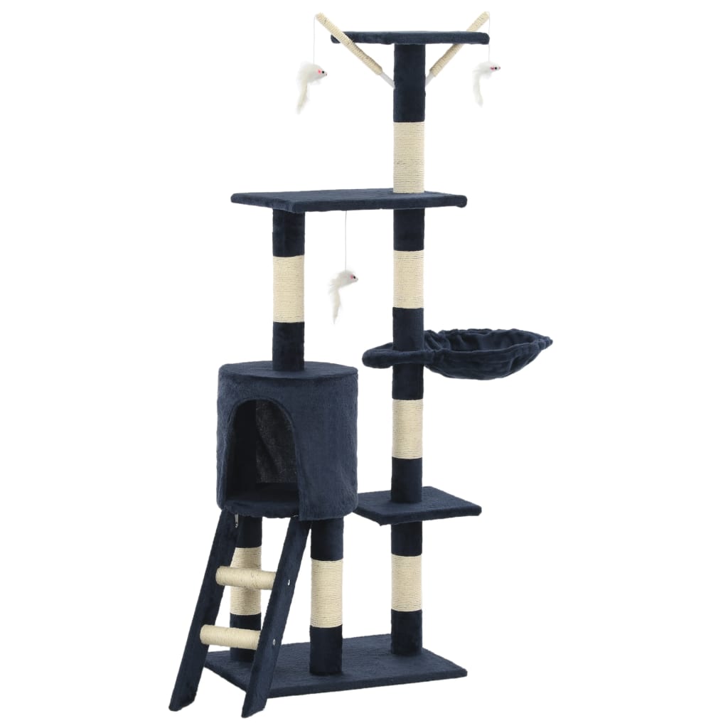 Katzen-Kratzbaum mit Sisal-Säulen 138 cm Grau