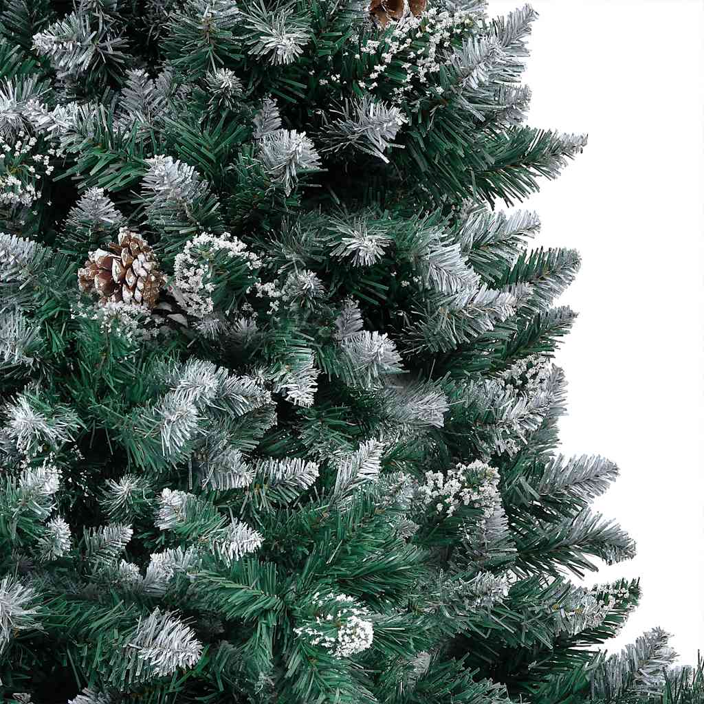 Künstlicher Weihnachtsbaum mit LEDs Kugeln Zapfen 150 cm