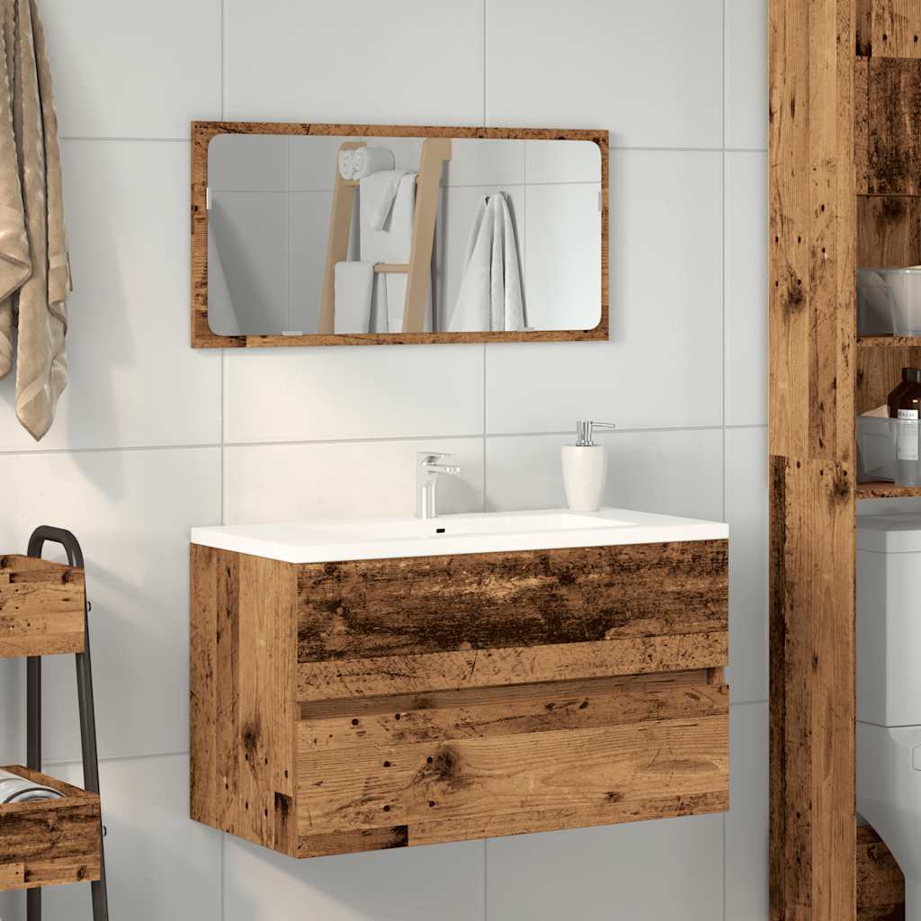 2-tlg. Badmöbel-Set Weiß Holzwerkstoff