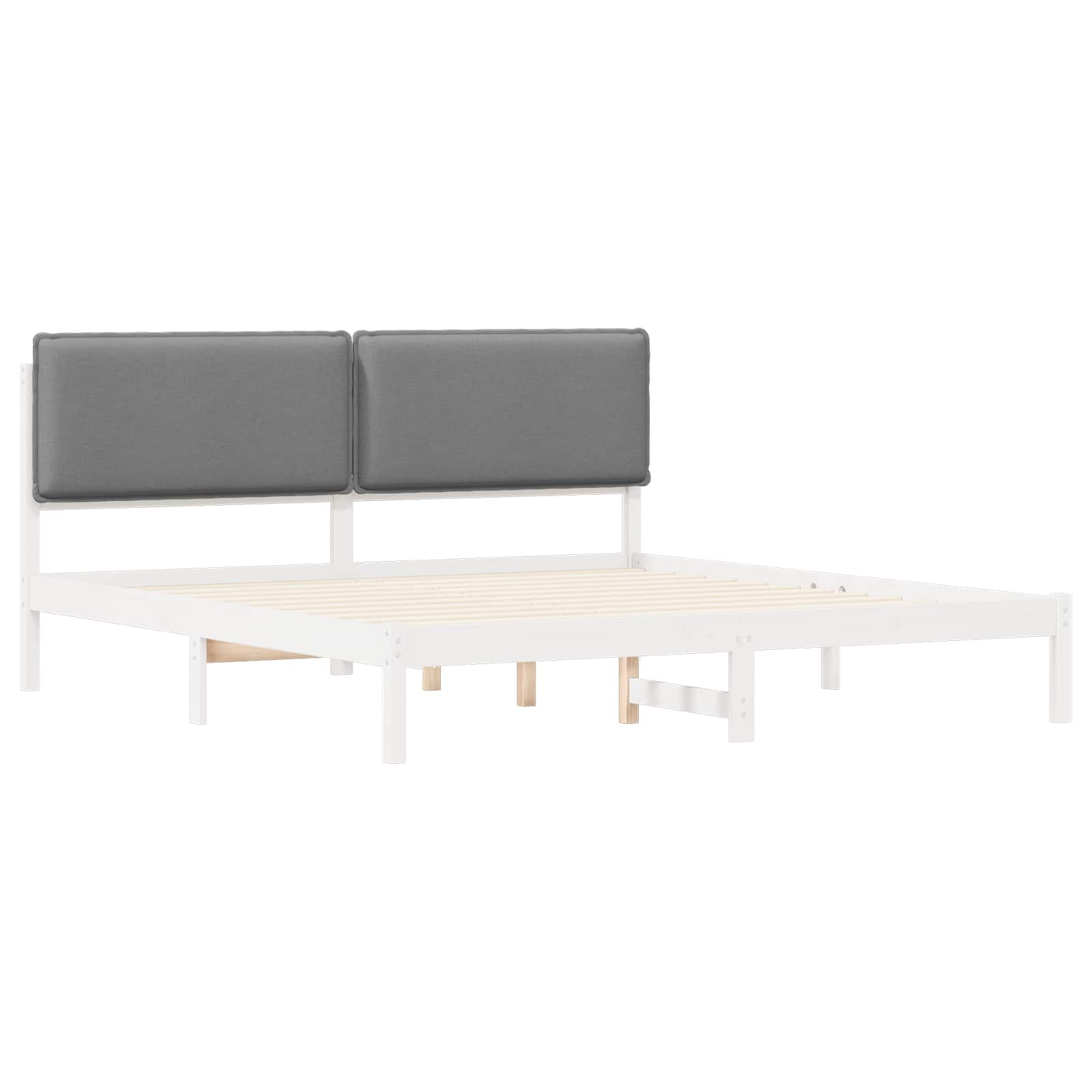 Bettgestell mit gepolstertem Kopfteil Hellgrau 200 x 200 cm