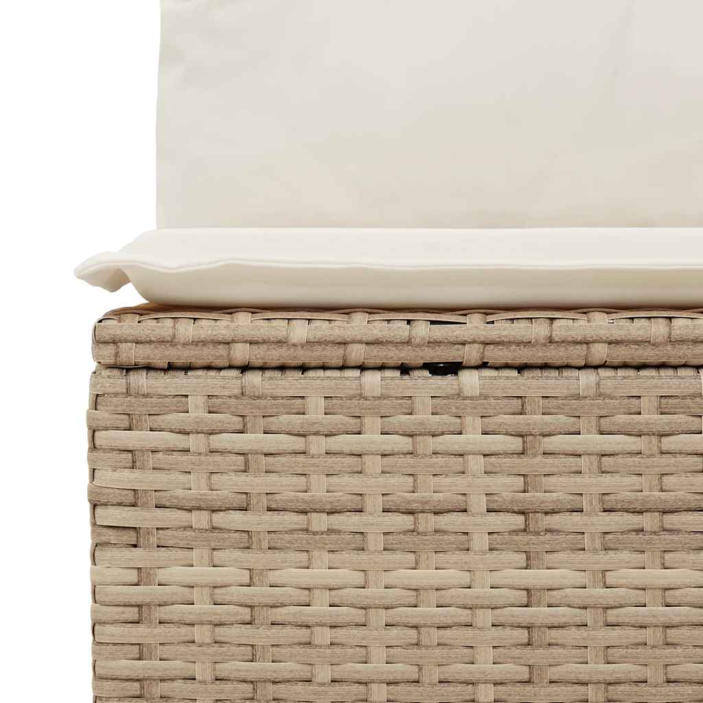 5-tlg. Garten-Sofagarnitur mit Kissen Schwarz Poly Rattan