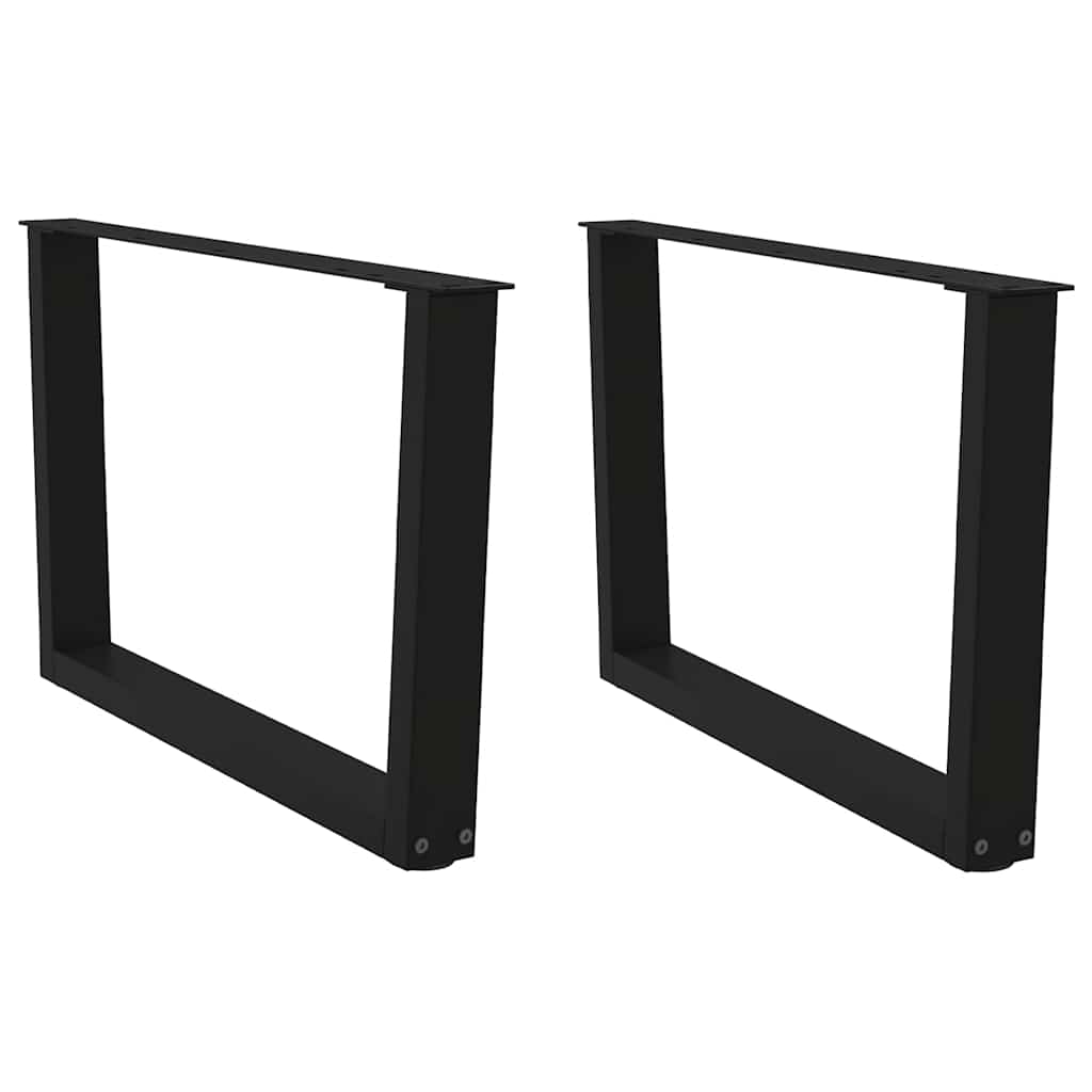 Couchtischbeine V-Form 2 Stück Schwarz 30x(30-31,3) cm Stahl