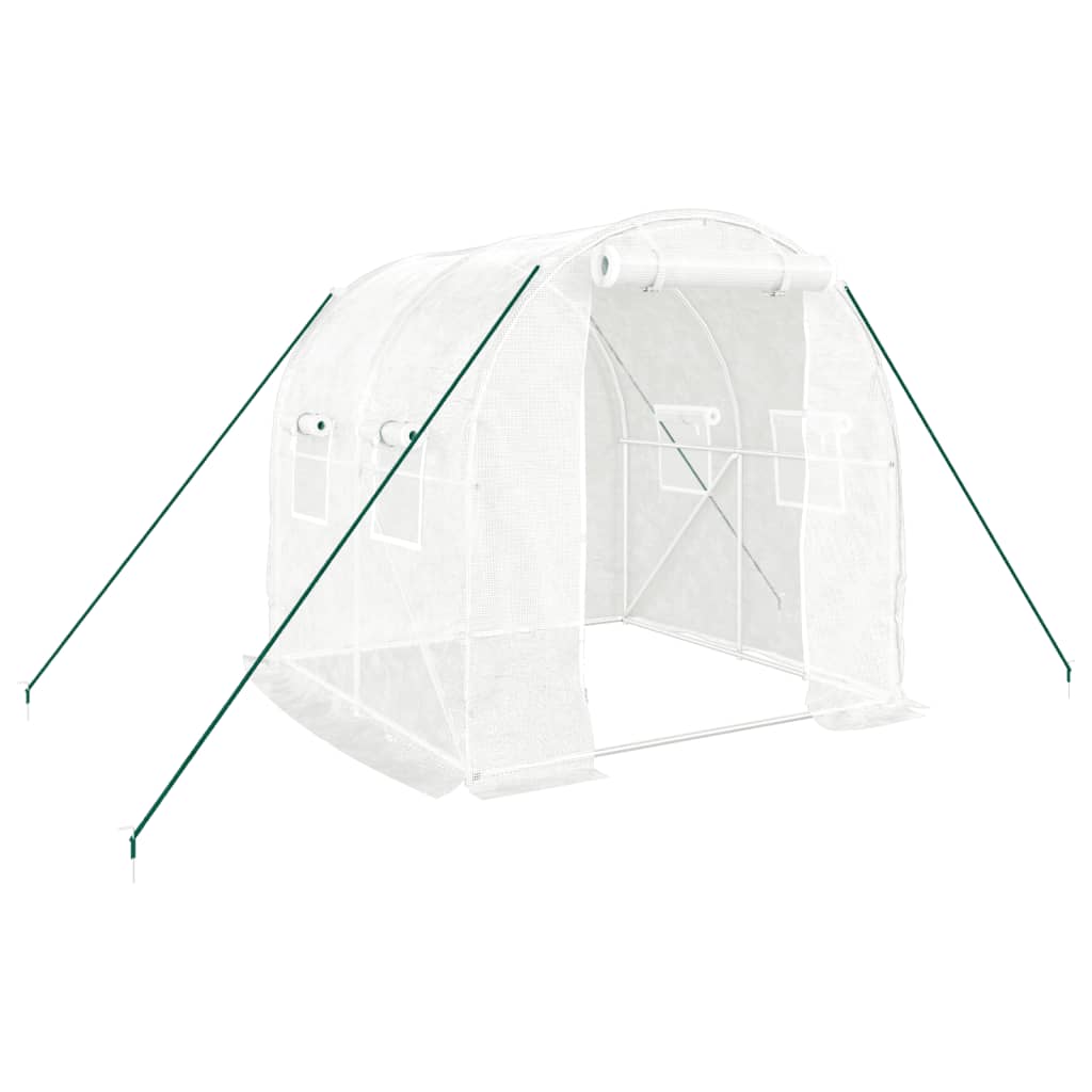 Gewächshaus mit Stahlrahmen Weiß 8 m² 4x2x2 m