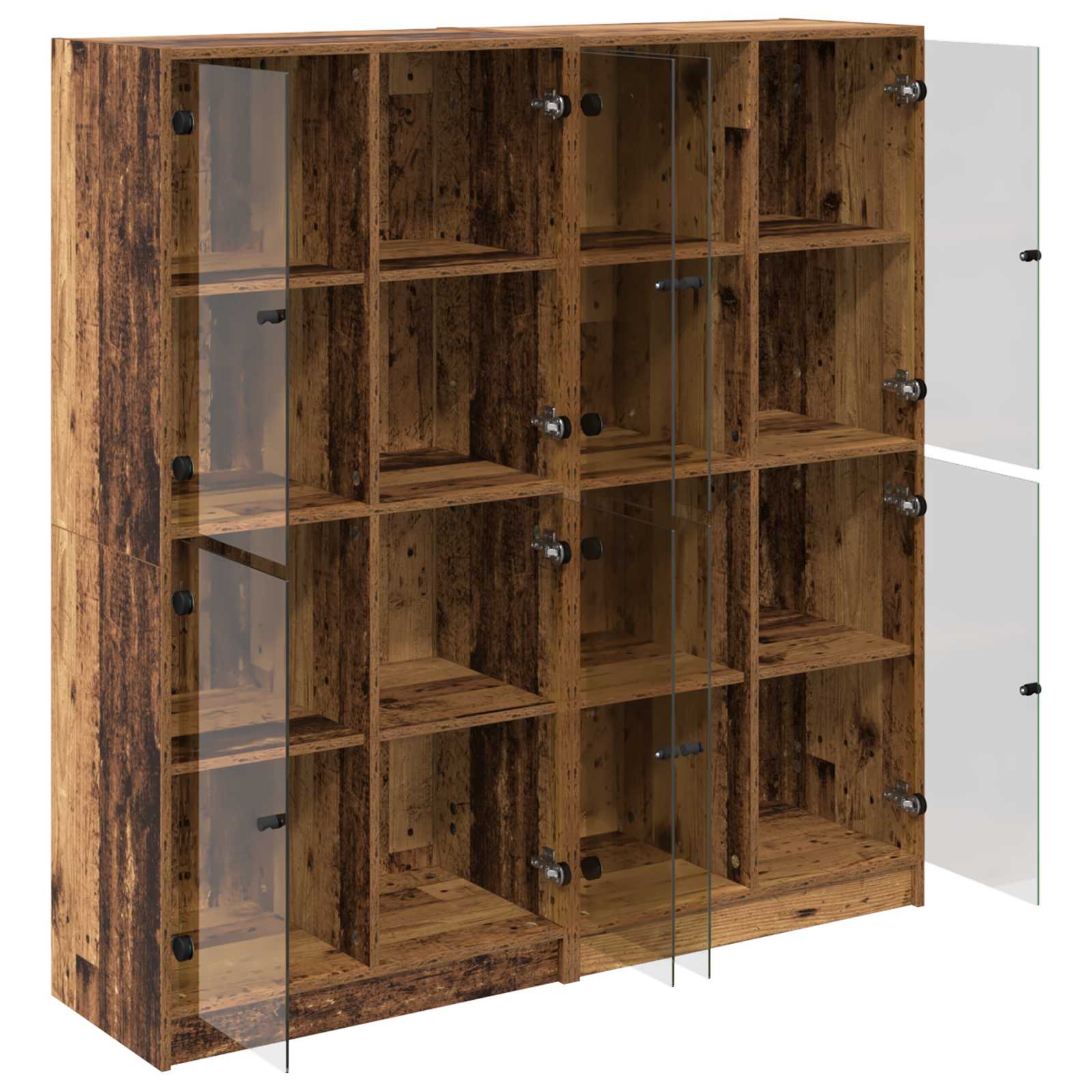 Bücherschrank mit Türen Weiß 136x37x142 cm Holzwerkstoff
