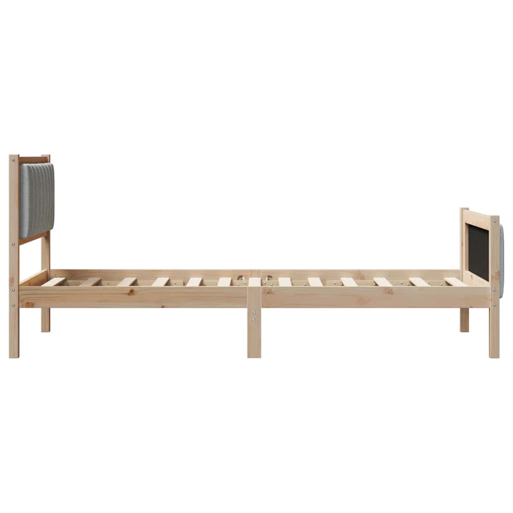 Bettgestell Braun und hellgrau 200 x 200 cm Massivholz Kiefer