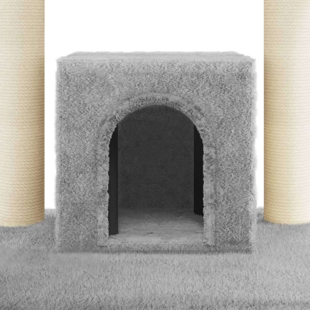 Kratzbaum mit Sisal-Kratzsäulen Creme 110 cm