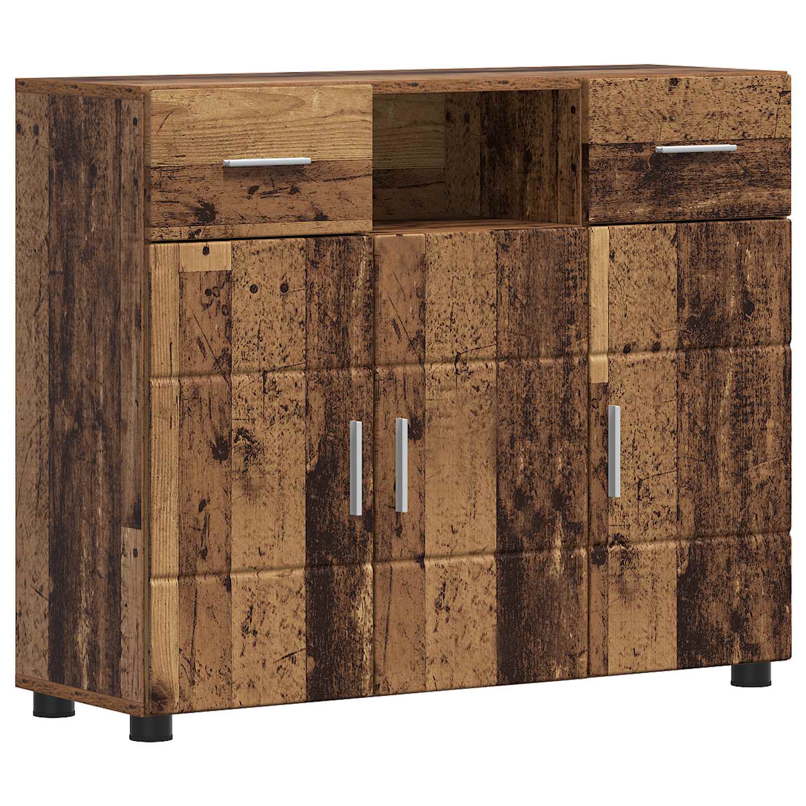 Highboard mit Regal FLORIN Weiß 60 x 35 x 182 cm Holzwerkstoff