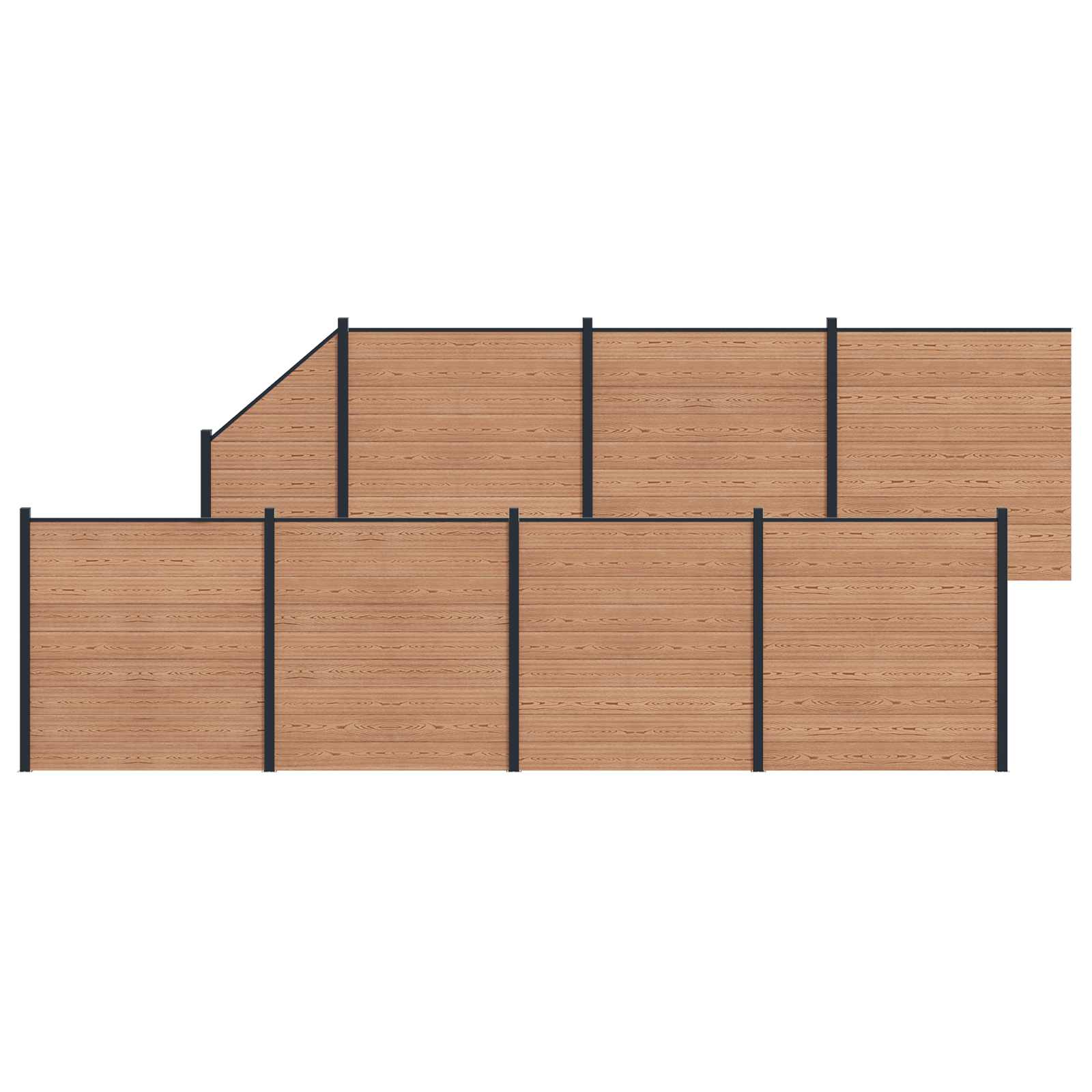 Zaunelement WPC 180x186 cm Schwarz