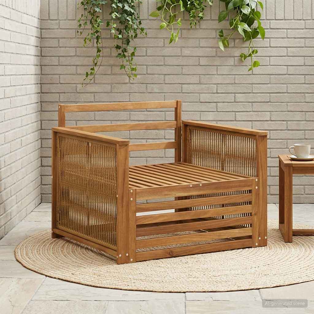2 Stück Outdoor-Sofa Natur