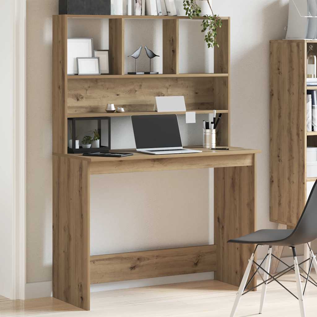 Schreibtisch mit Regal Weiß 102x45x148 cm Holzwerkstoff