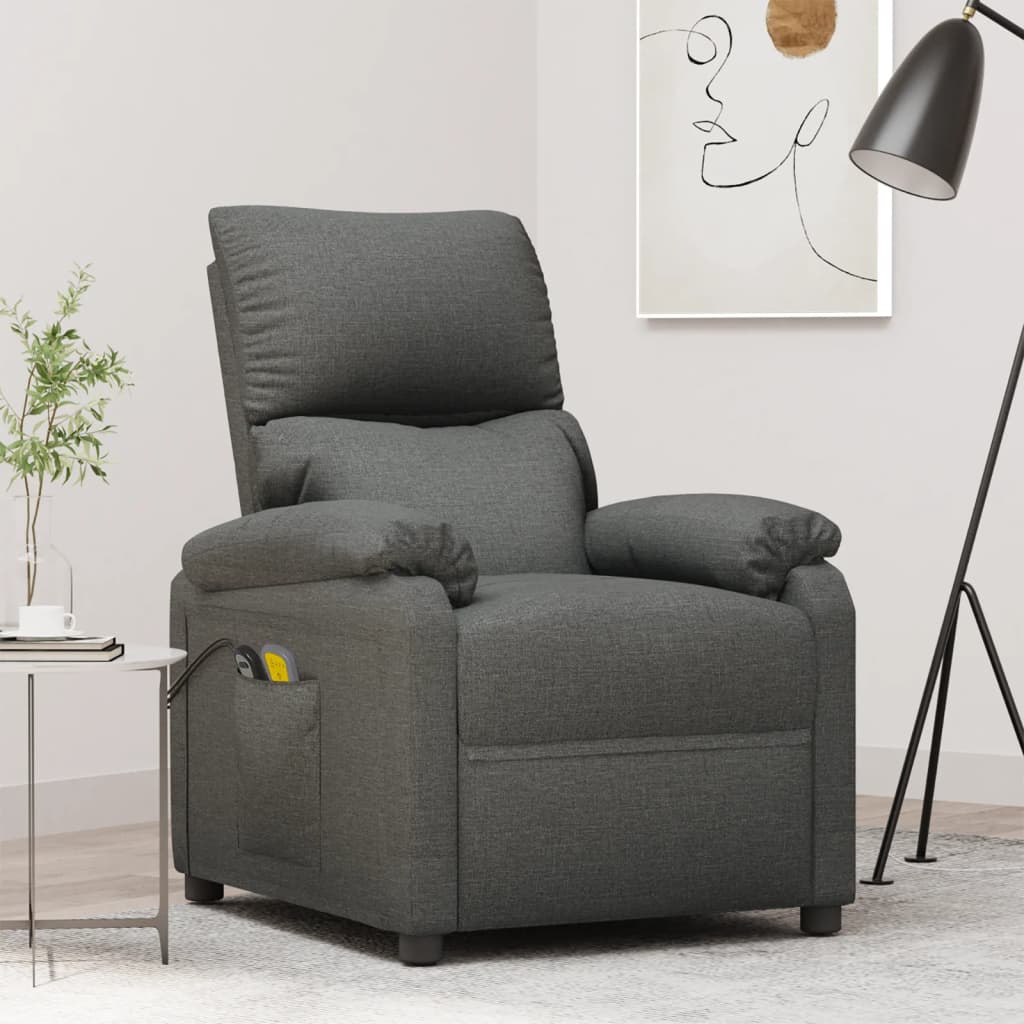 Massagesessel Elektrisch Schwarz Stoff