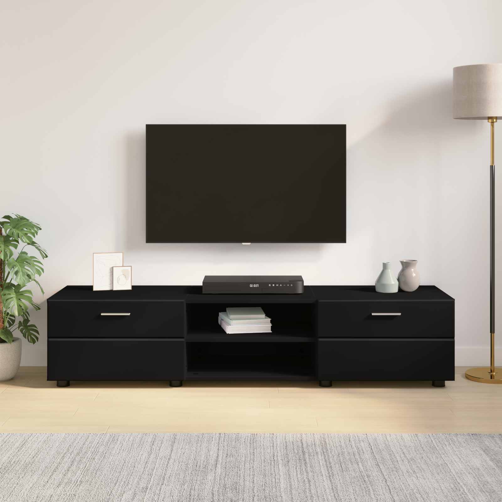 Highboard mit Regal FLORIN Weiß 60 x 35 x 182 cm Holzwerkstoff