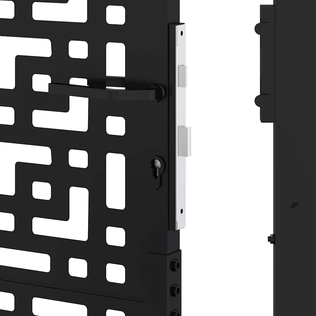 Gartentor Schwarz 100x100 cm Stahl Lichtdesign