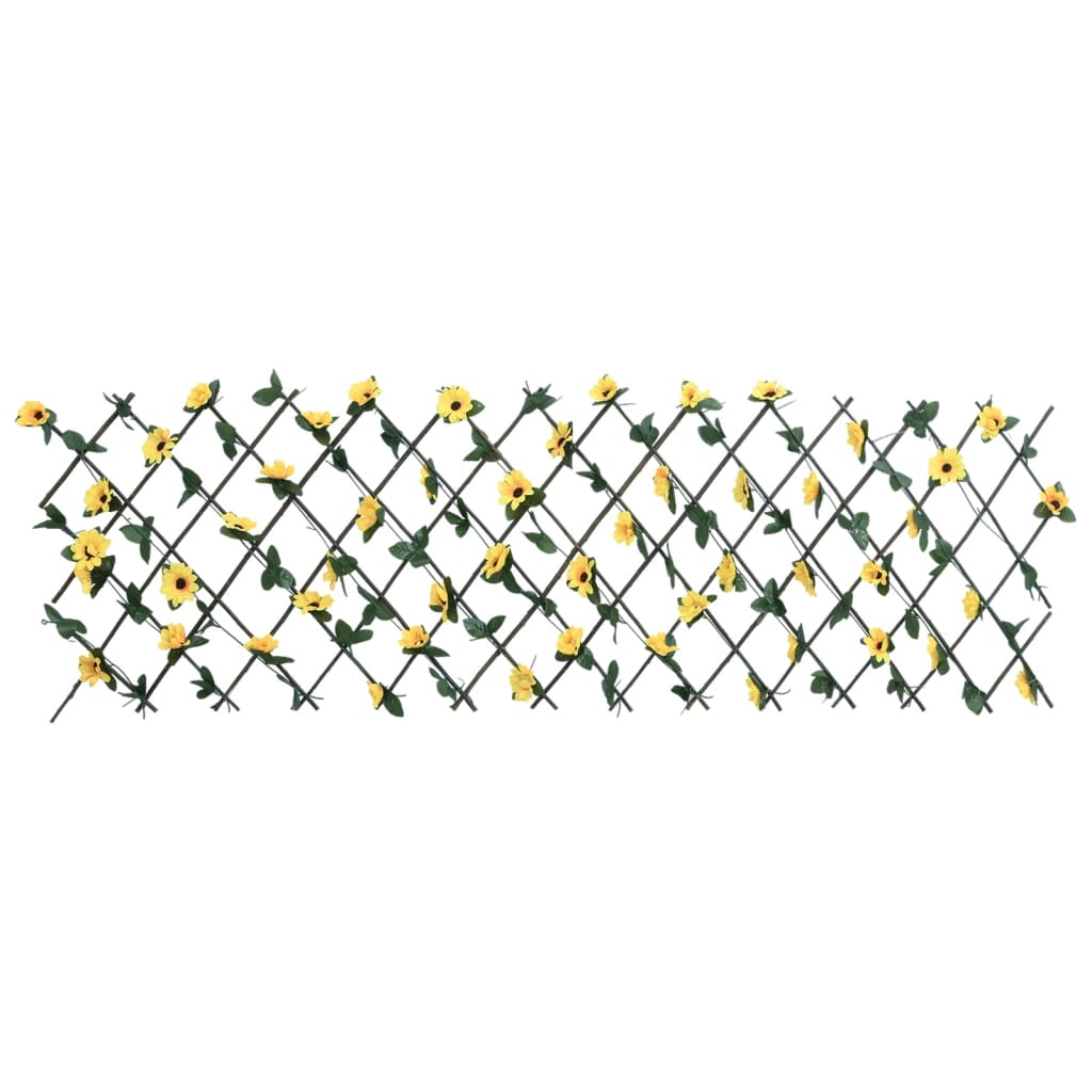 Rankgitter mit Künstlichem Efeu Erweiterbar Gelb 180x20 cm