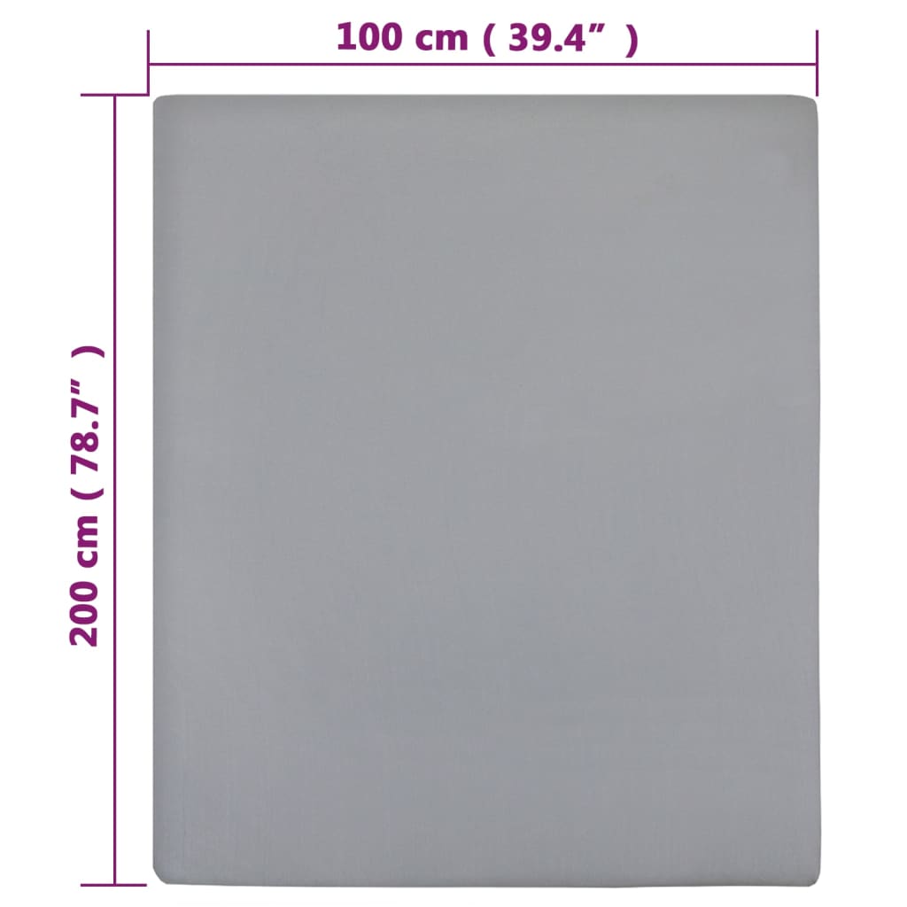 Spannbettlaken Jersey Anthrazit 90x200 cm Baumwolle