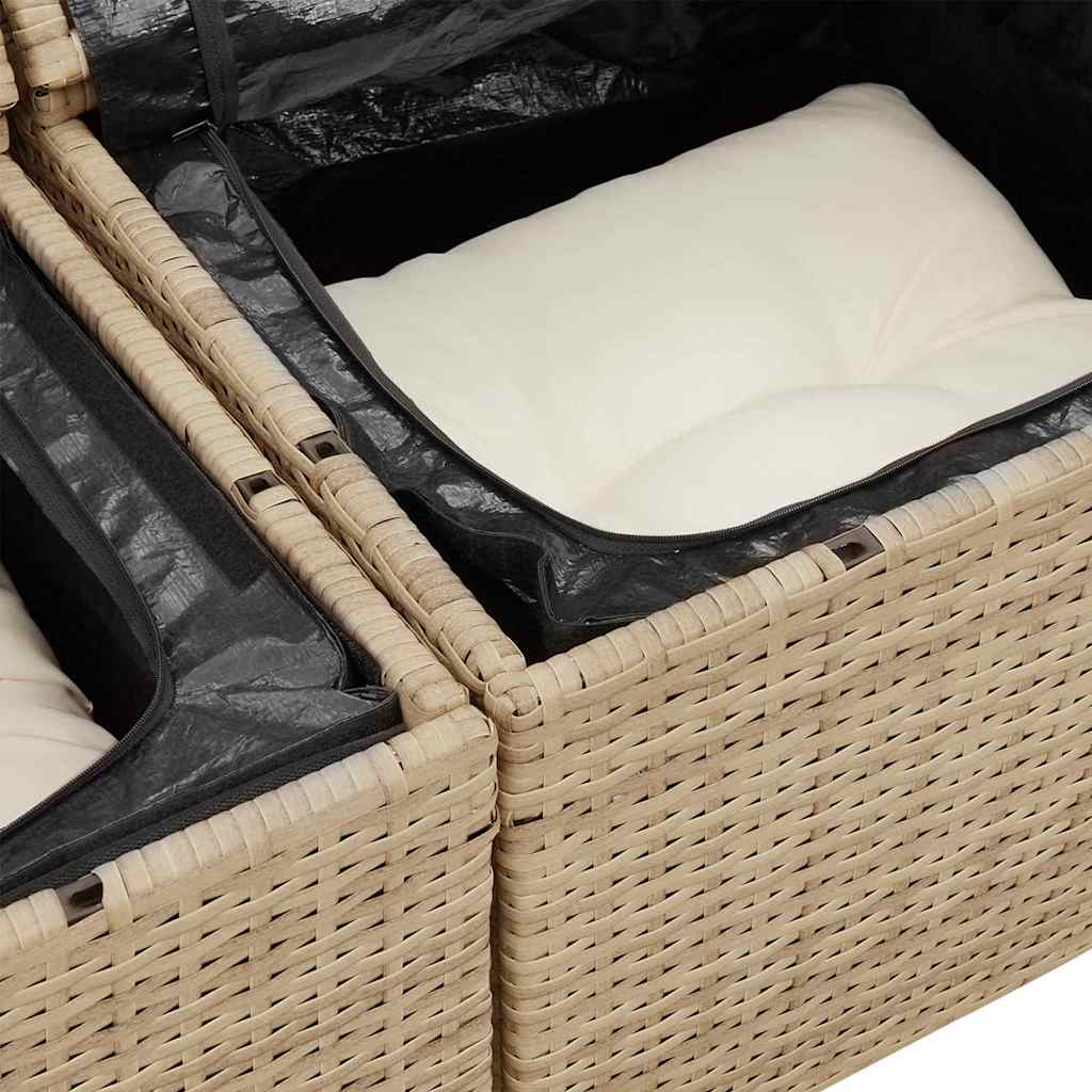 Garten Essgruppe mit Kissen 6 pcs Schwarz und Creme