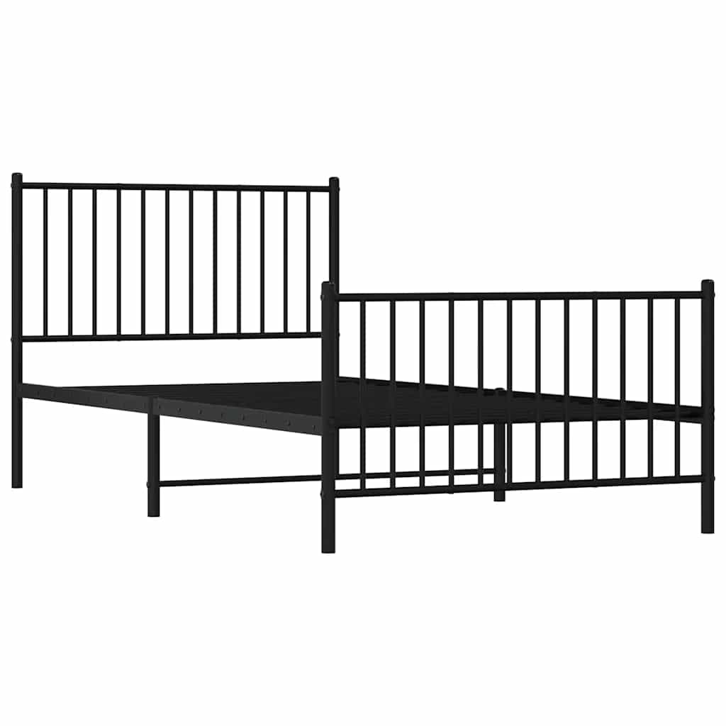 Bettgestell Metall Schwarz 75x190 cm