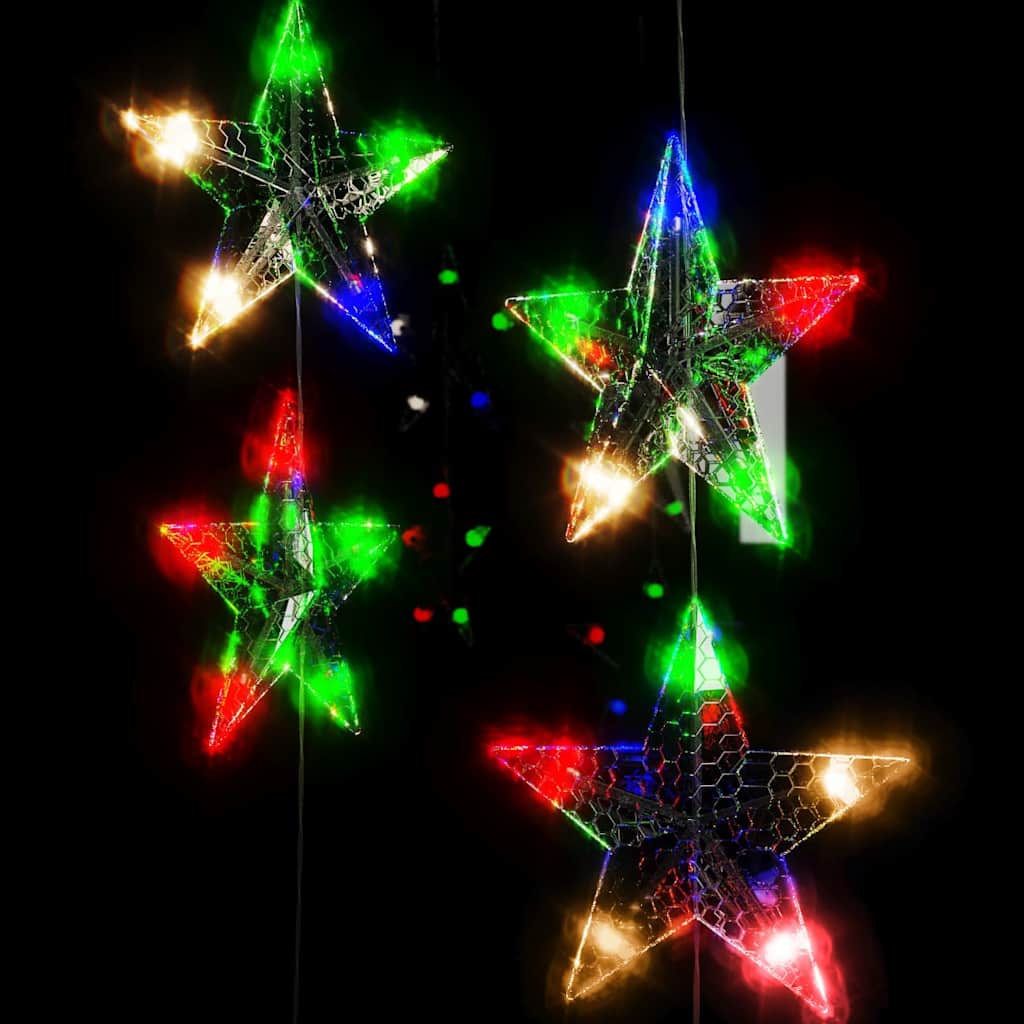 LED Sternenvorhang Lichterkette 200 LED Kaltweiß 8 Funktionen
