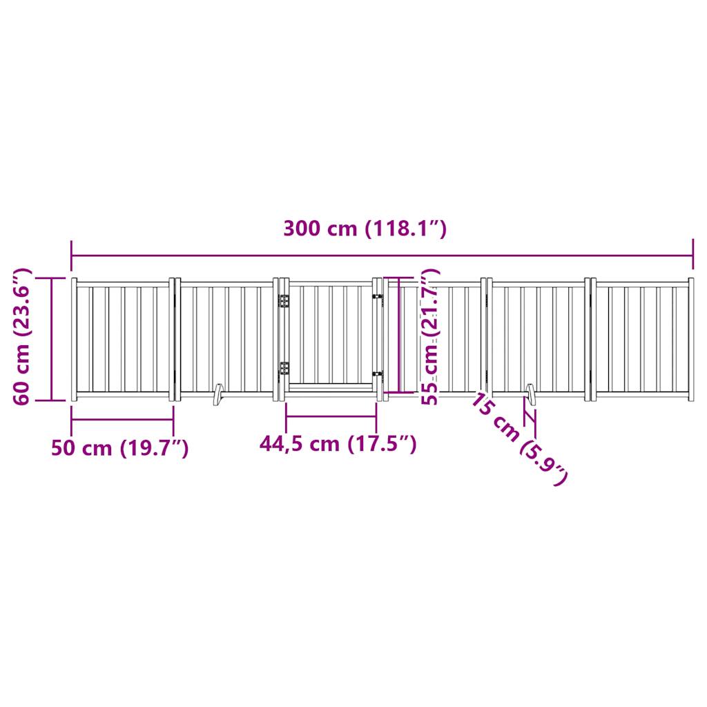 3-tlg. Hundetor Faltbar 150 cm Massivholz Tanne