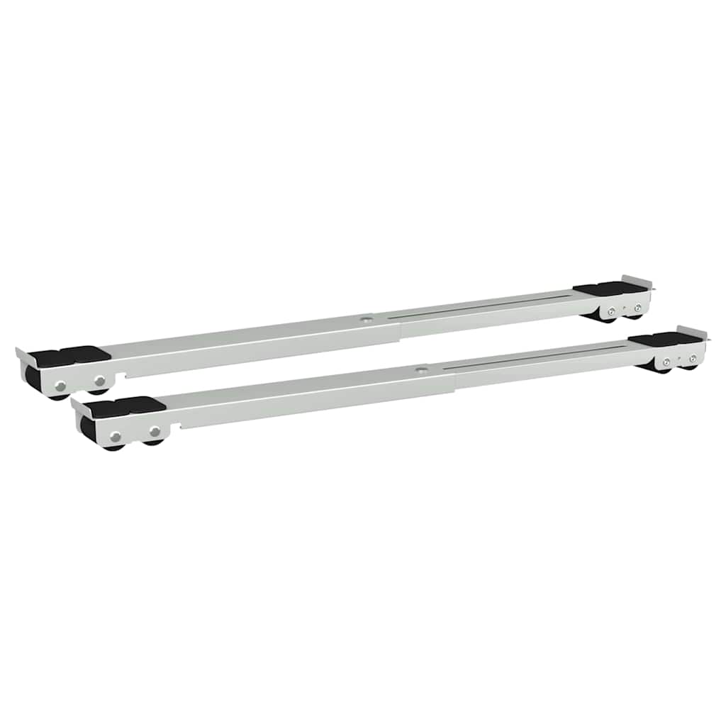 Waschmaschinensockel 2 pcs Schwarz 72 x 5 x 4,5 cm Edelstahl