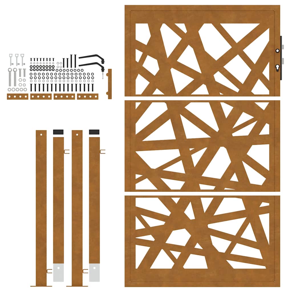 Gartentor Schwarz 100x100 cm Stahl Lichtdesign