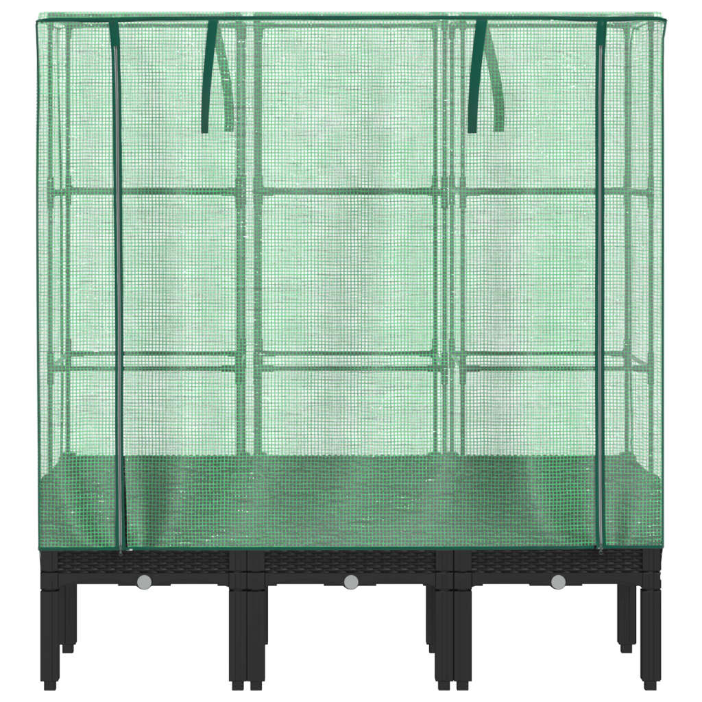 Hochbeet mit Gewächshaus-Aufsatz Rattan-Optik 40x40x140 cm