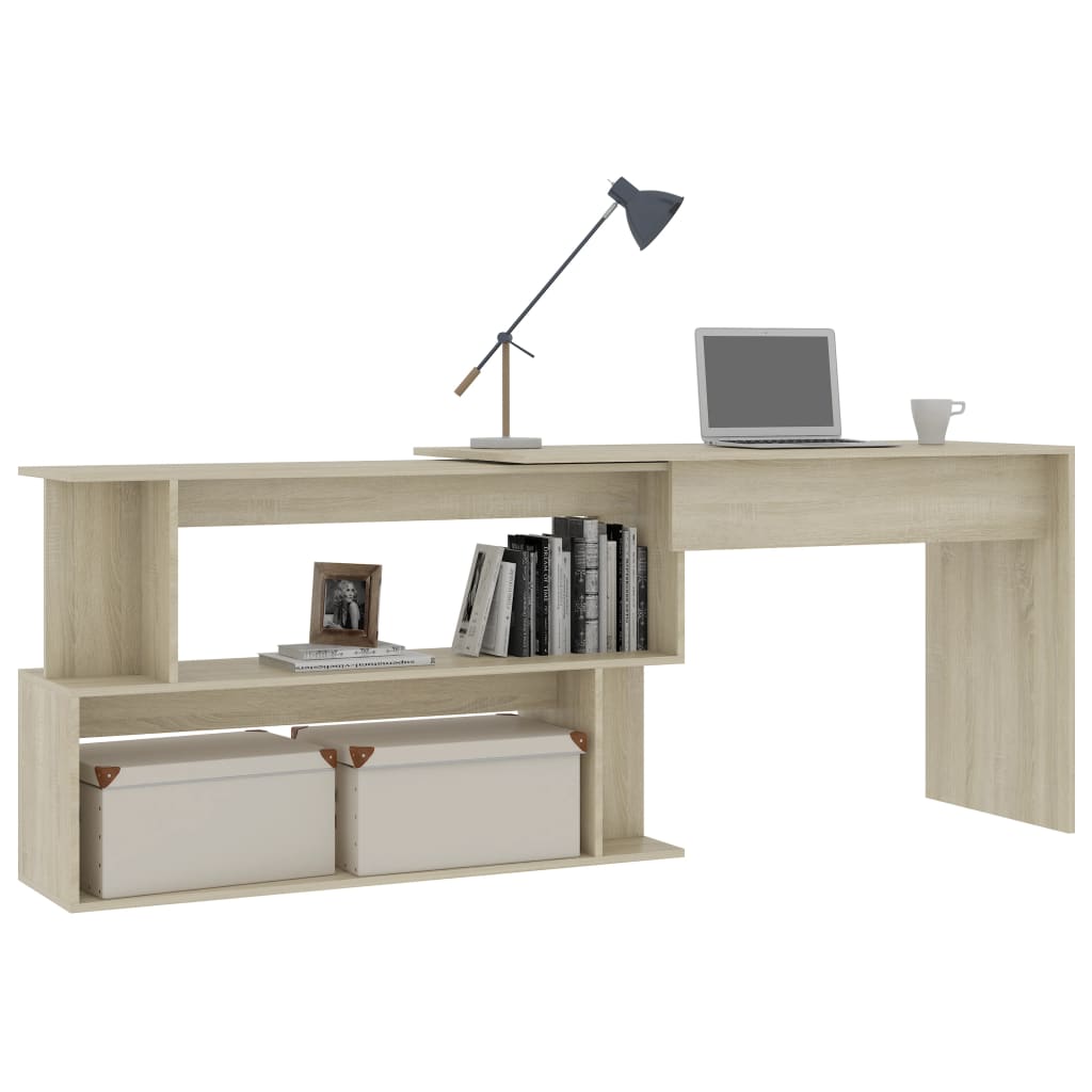 Eckschreibtisch Weiß 200x50x76 cm Holzwerkstoff