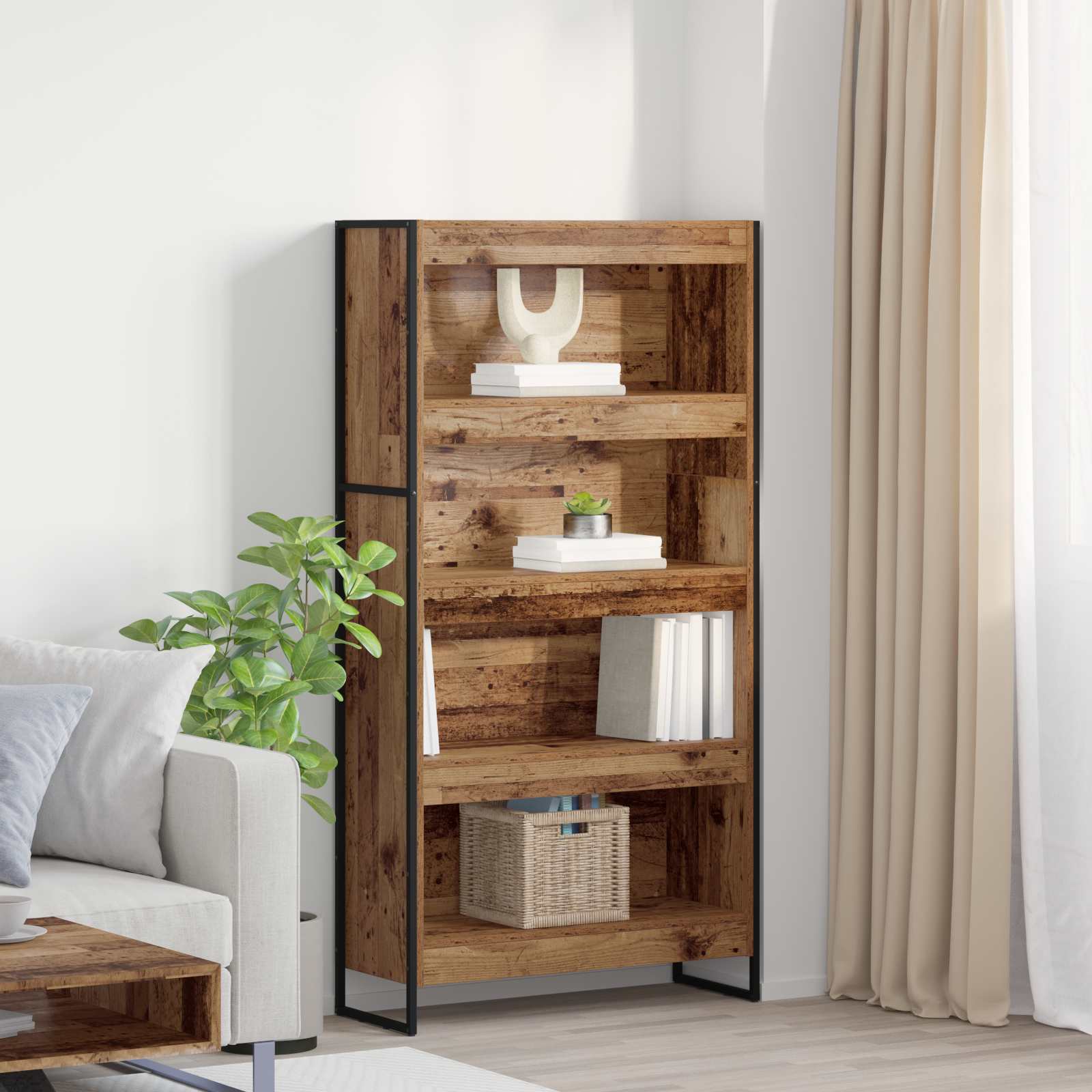 Bücherregal 2 pcs Schwarz Eichen-Optik 60 x 30 x 189,5 cm