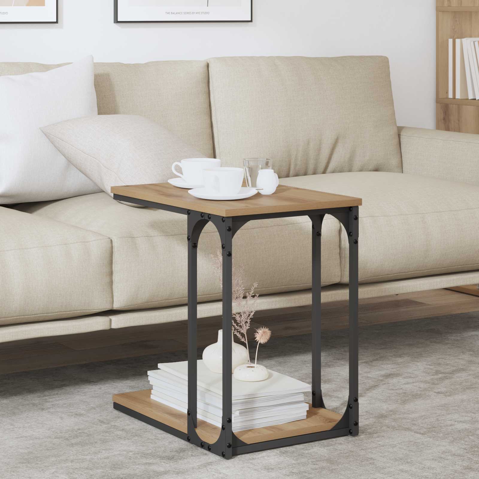 Beistelltisch Schwarz 50x35x52 cm Holzwerkstoff