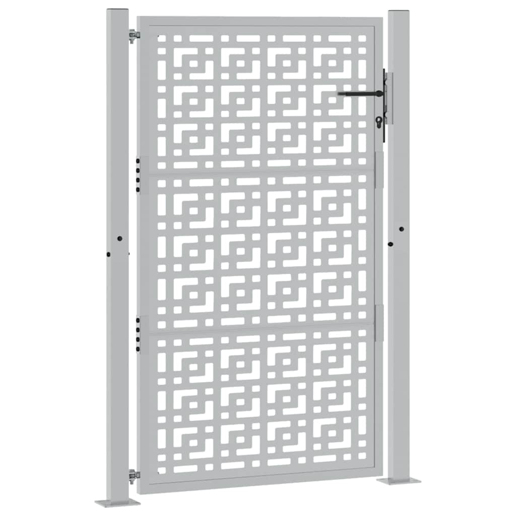Gartentor Schwarz 100x100 cm Stahl Lichtdesign