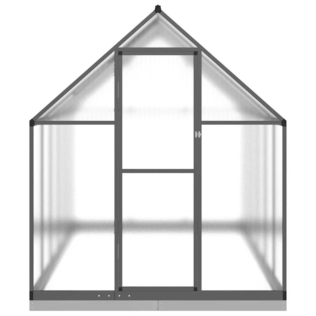 Gewächshaus mit Fundamentrahmen Silber 334x169x202cm Aluminimum