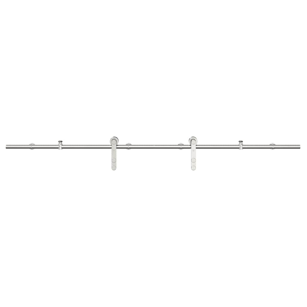 Schiebetür-Beschlagsatz 183 cm Edelstahl Silbern