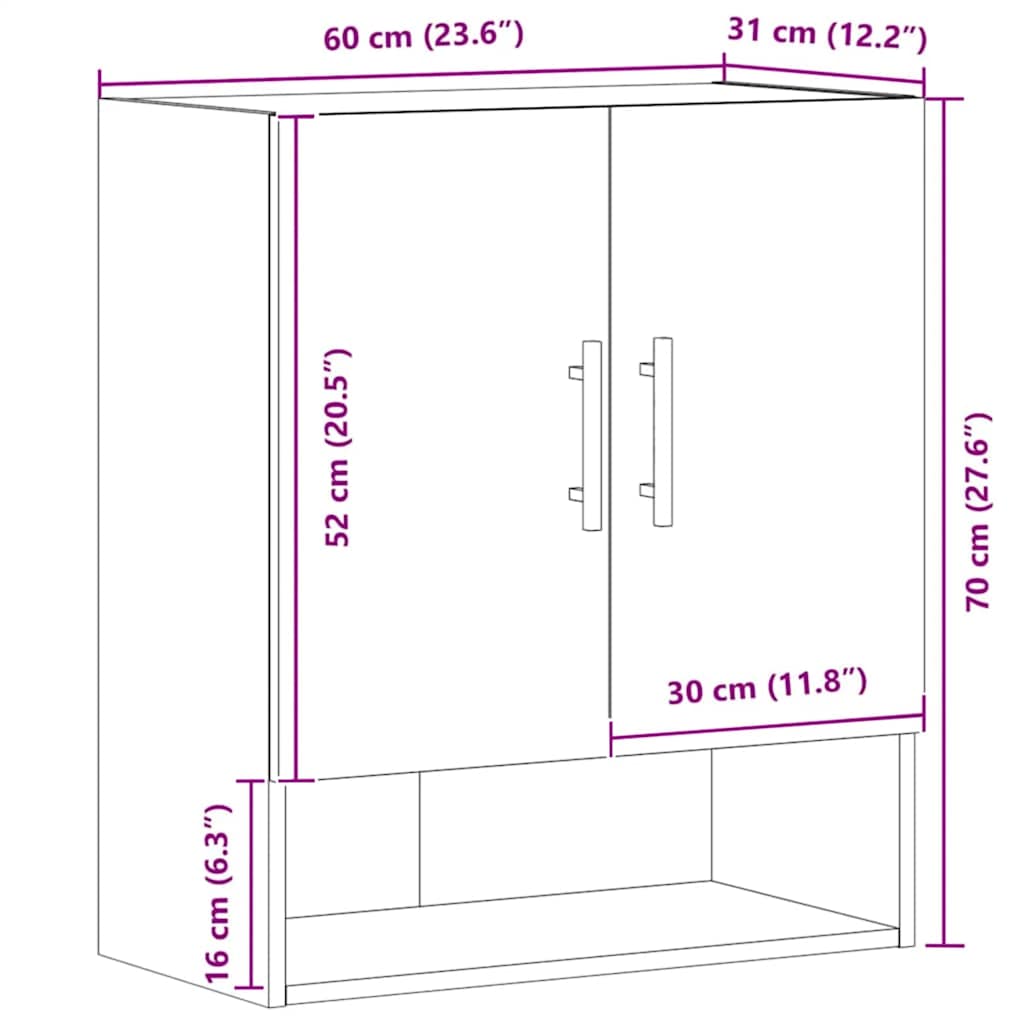 Bettschrank Schwarz Eichen-Optik 40 x 35 x 50 cm Holzwerkstoff