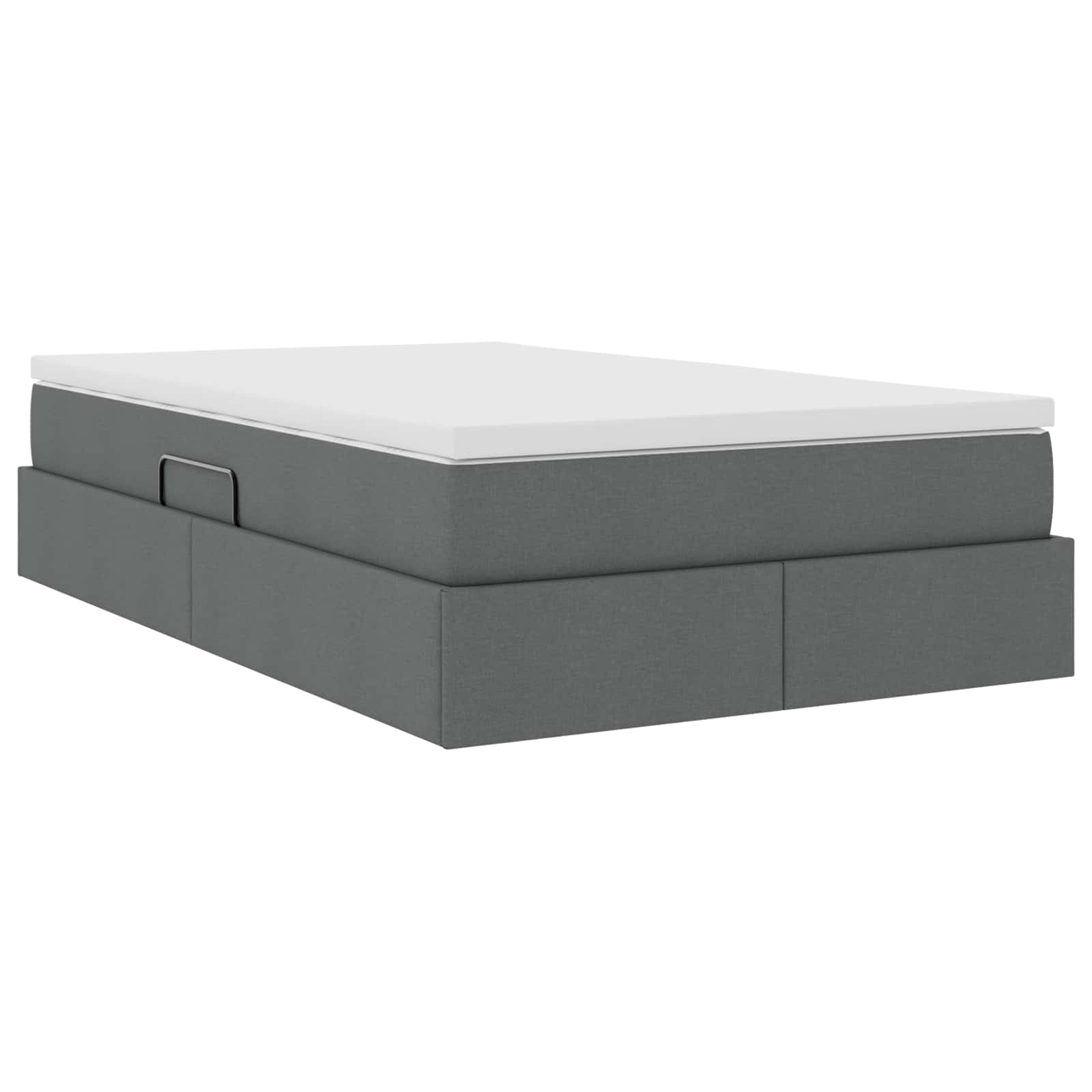 Aufbewahrungsbett mit Matratze Hellgrau 90 x 190 cm Polyester