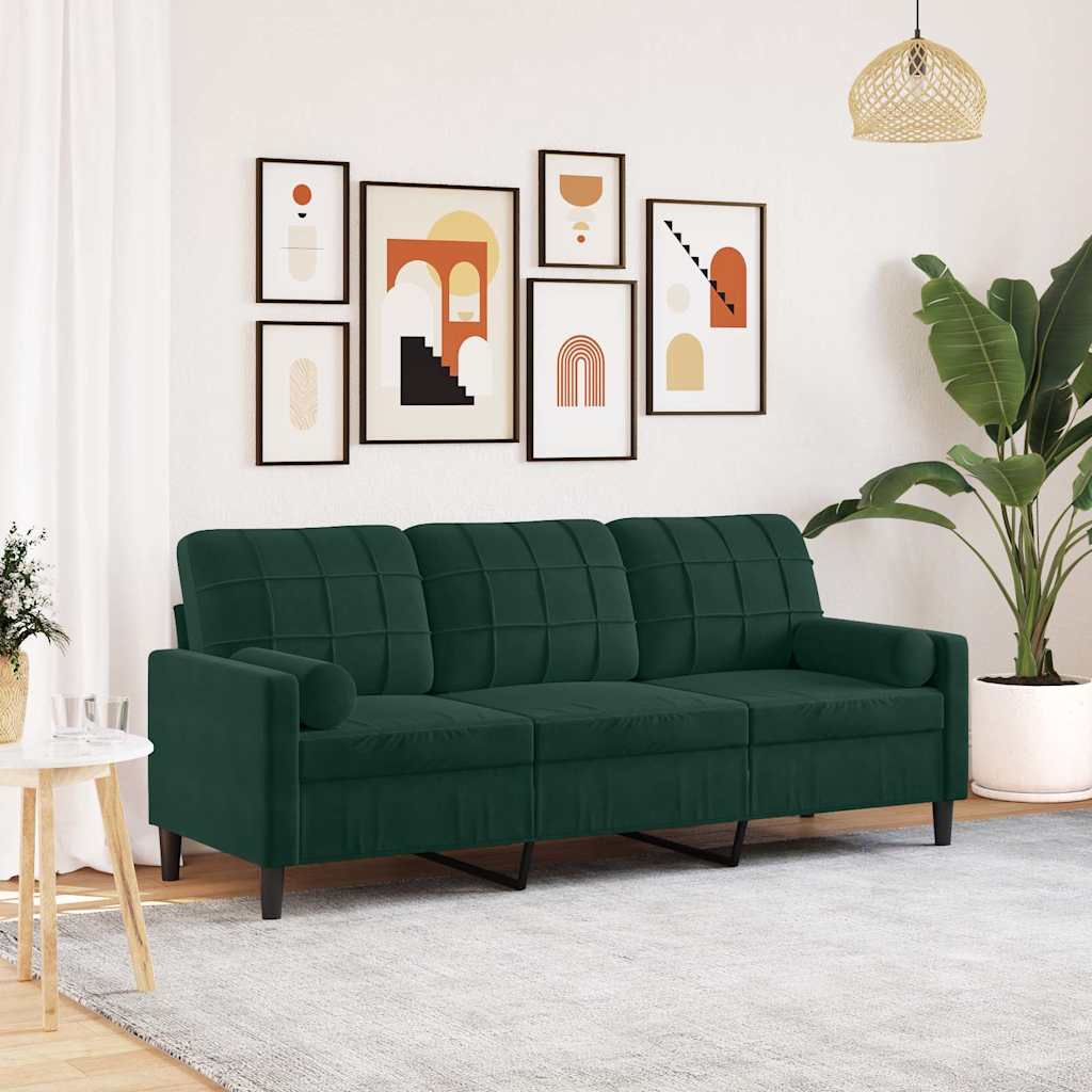 2-Sitzer-Sofa mit Zierkissen Hellgrau 120 cm Samt