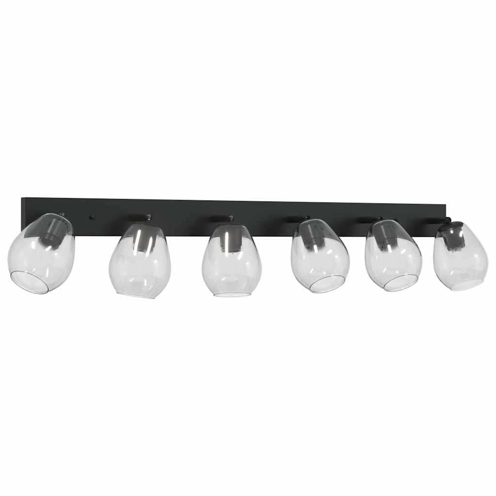 Deckenstrahler Schwarz 13 x 13 x 26 cm Glas und Metall