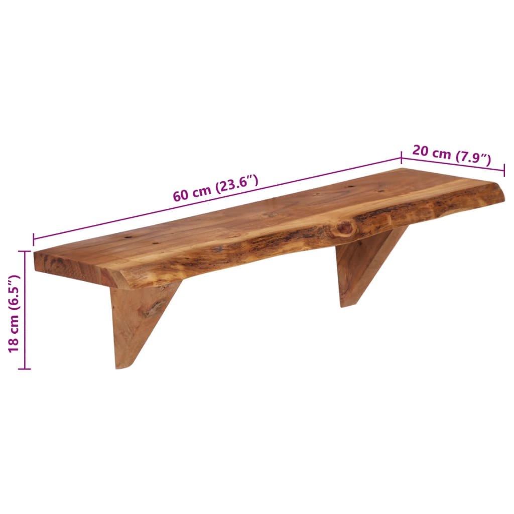 Wandregale 2 Stk. 110x20x18 cm Massivholz Akazie