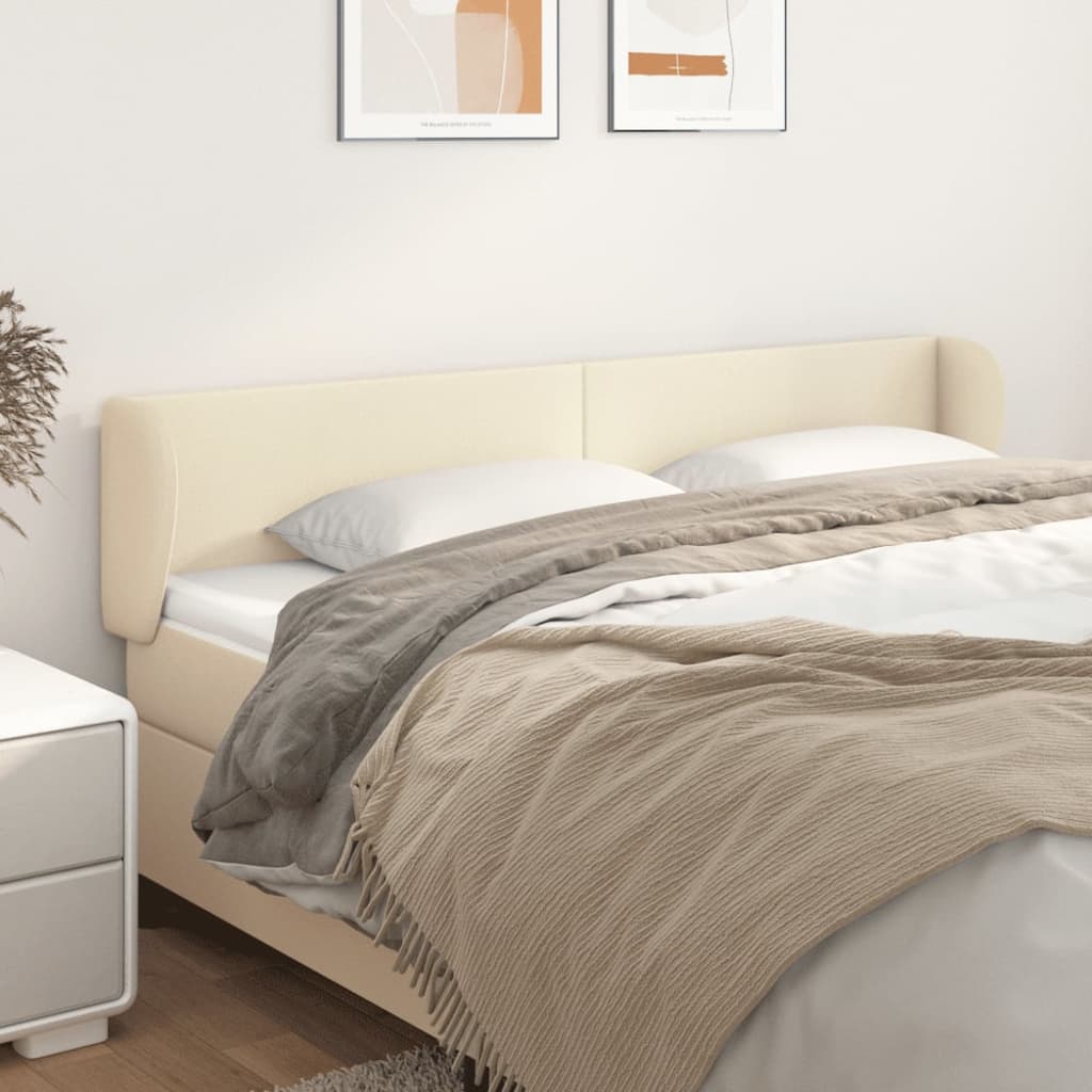 Kopfteil mit Ohren Creme 83x23x78/88 cm Kunstleder