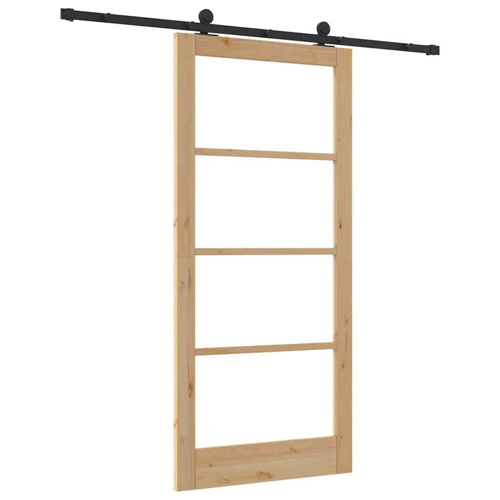 Schiebetür ORKDAL Natürlich und Schwarz 61 x 198,5 cm