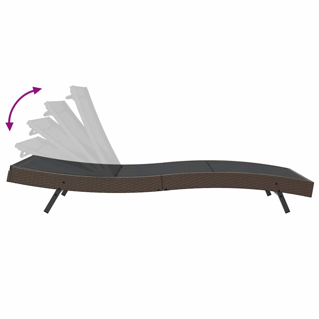 Sonnenliege 197 x 70 x 82 cm Poly-Rattan