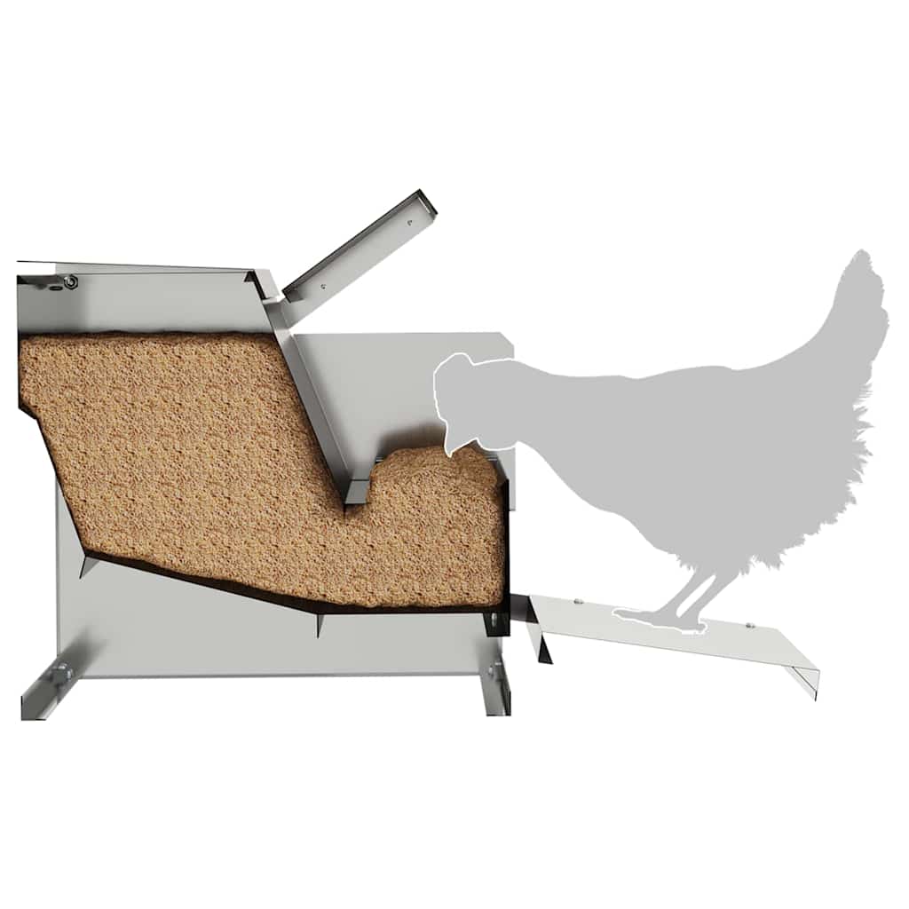 Hühnertretfeeder Schwarz 50 x 40 x 29 cm Kaltgewalzter Stahl
