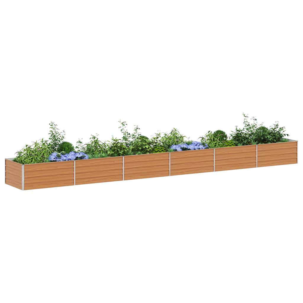 Hochbeet Hellbraun 100 x 100 x 77 cm Verzinkter Stahl