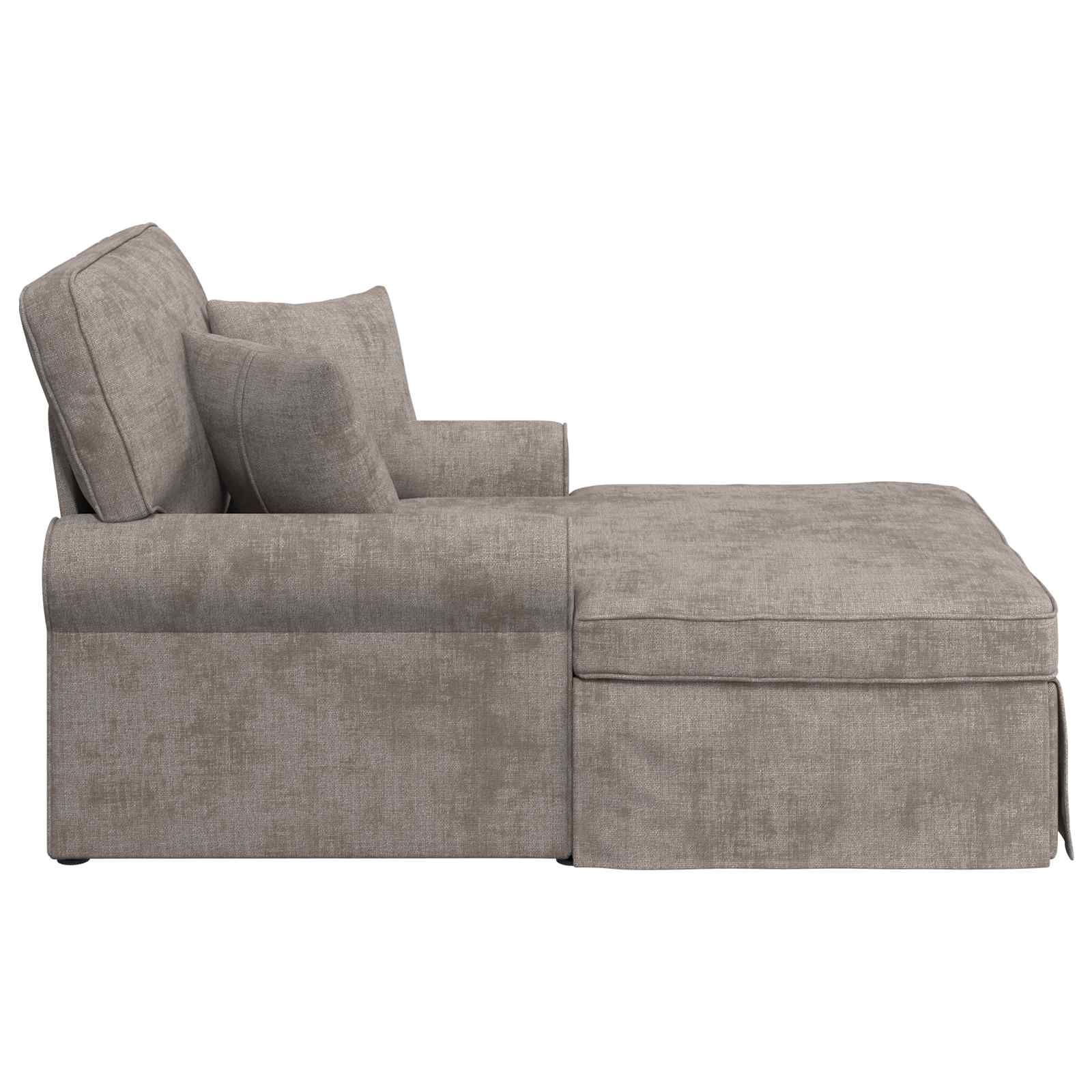 Chaise Lounge mit Rock mit Kissen Creme 157 x 91 x 91 cm ARES